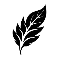 Detailed Vector Graphic of a Textured Leaf with Bold Vein Structure