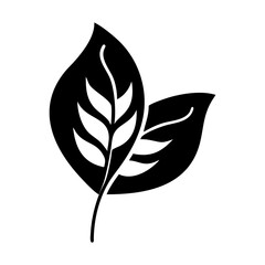 Simple yet elegant black and white leaves in naturalistic arrangement