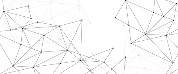 Abstract geometric background with connecting dots and lines with low poly triangle shapes. Polygonal Mesh Background Vector design digital technology concept Global network connection data structure. © Kainat 