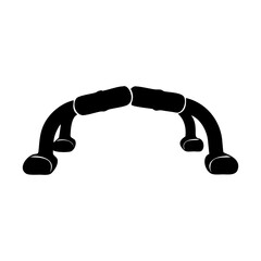 Black silhouette of push up bars for strength training exercise fitness