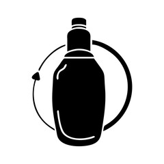 Refillable bottle for shampoo, conditioner, or lotion, designed for sustainable practices