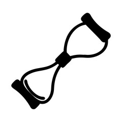 Black and white image of resistance band used in fitness training