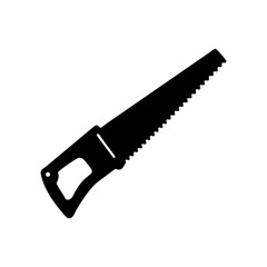 A hand saw icon with sharp teeth used for wood cutting