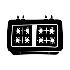 Stylized graphic of retro television with a unique and vintage look