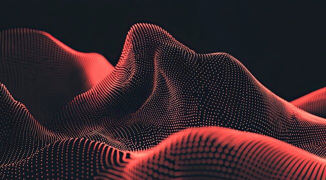 Abstract red wavy surface