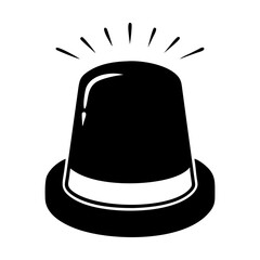 Simple black and white vector illustration of an emergency police siren