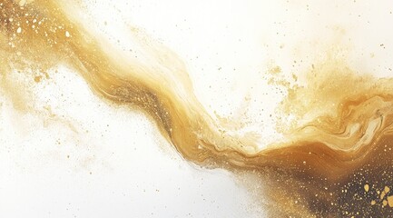 Obraz premium Abstract gold flow on white
