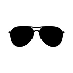 A classic black aviator sunglasses silhouette, simple, minimalist, and stylish design © Mahmudul