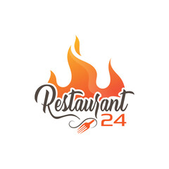 Restaurant logo with spoon and fork icon, modern concept of lines. Restaurant logo, vintage dine logo, royal luxury restaurant logo. Arabian style badge. Halal food