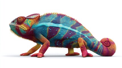 Obraz premium Vibrant chameleon, colorful scales