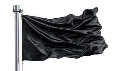 Black flag billowing in the wind (1)