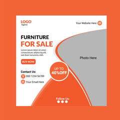 Modern furniture social media post template