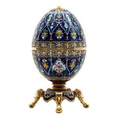 Opulent egg: A detailed view of an exquisite egg-shaped ornamental object, rendered in radiant hues, meticulously crafted with intricate detailing and regal elegance.
