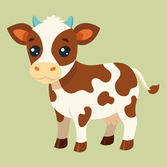 funny cow cartoon vector