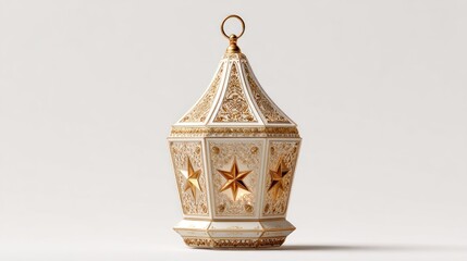 Ornate, white and gold decorative lantern
