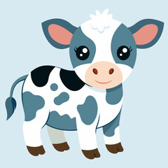 funny cow cartoon vector