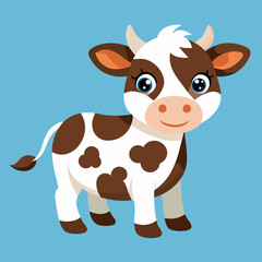 funny cow cartoon vector