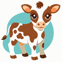 funny cow cartoon vector