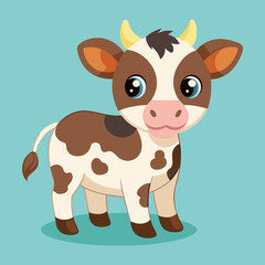funny cow cartoon vector