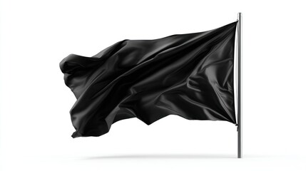 Black flag billowing in the wind (3)