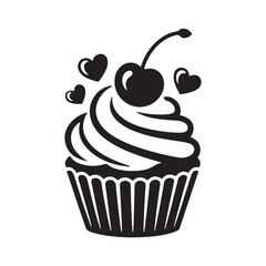 chocolate cupcake with cherry