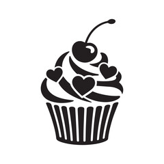 vector illustration of chocolate cupcake