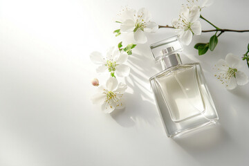perfume bottle with flowers