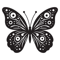Celestial Black Butterfly with Stars Vector Art