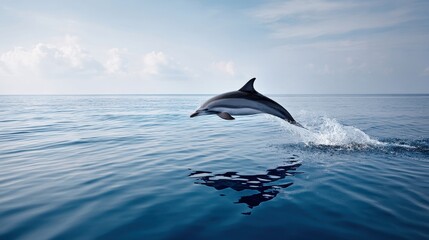 Fototapeta premium Dolphin Jump Captured Above Water Surface