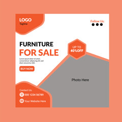 Modern furniture social media post template