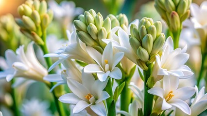 Obraz premium white tulips in the garden