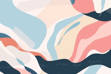 Abstract colorful pastel wave pattern with curves and shades
