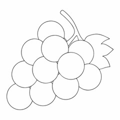 Grapes simple and minimal line art illustration on white background