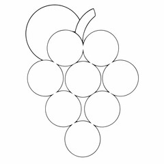 Grapes simple and minimal line art illustration on white background