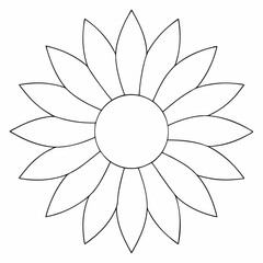 Sunflower simple and minimal line art illustration on white background