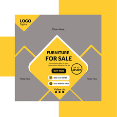 Modern furniture social media post template