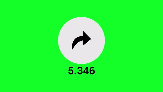Share Button Icon With Green Screen. 4k Animation