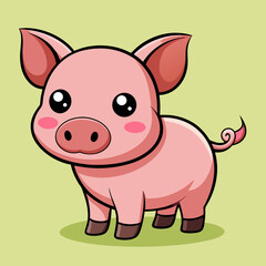 cute cartoon vector pig