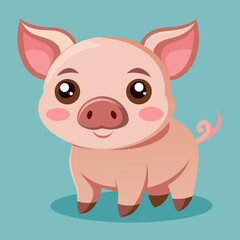 cute cartoon vector pig