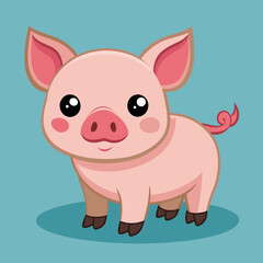cute cartoon vector pig