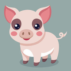 cute cartoon vector pig