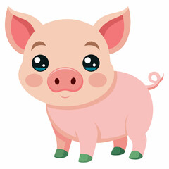 cute cartoon vector pig