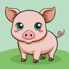 cute cartoon vector pig