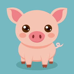 cute cartoon vector pig
