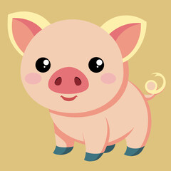 cute cartoon vector pig