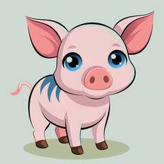 cute cartoon vector pig