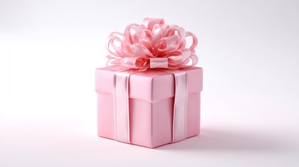 Fototapeta premium Pink gift box with a delicate bow