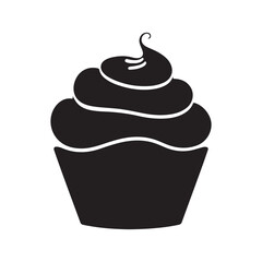 vector illustration of a chocolate cupcake