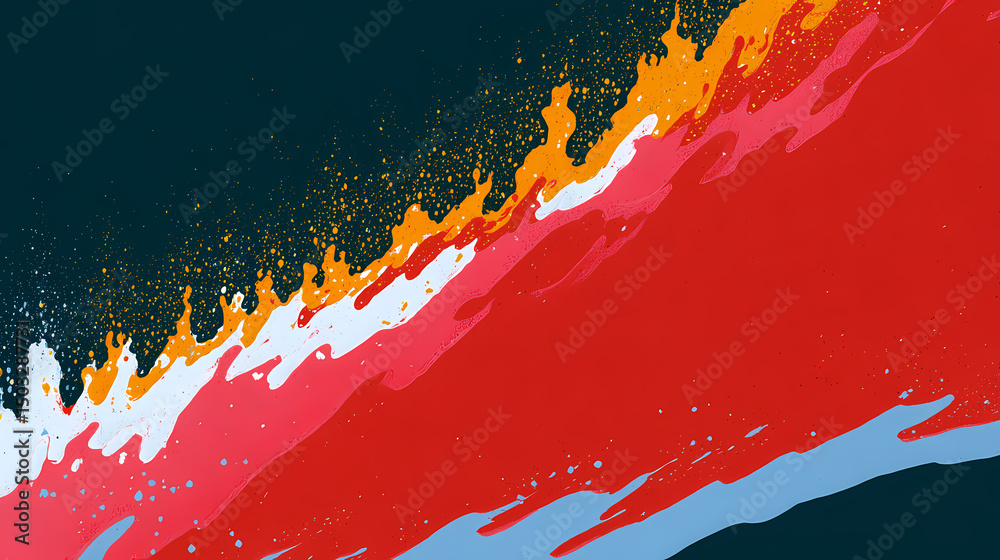 Wall mural vibrant abstract paint splash in various colors, creating a dynamic and artistic background perfect 