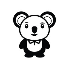 cute koala animal mascot character cartoon wearing bow vector .